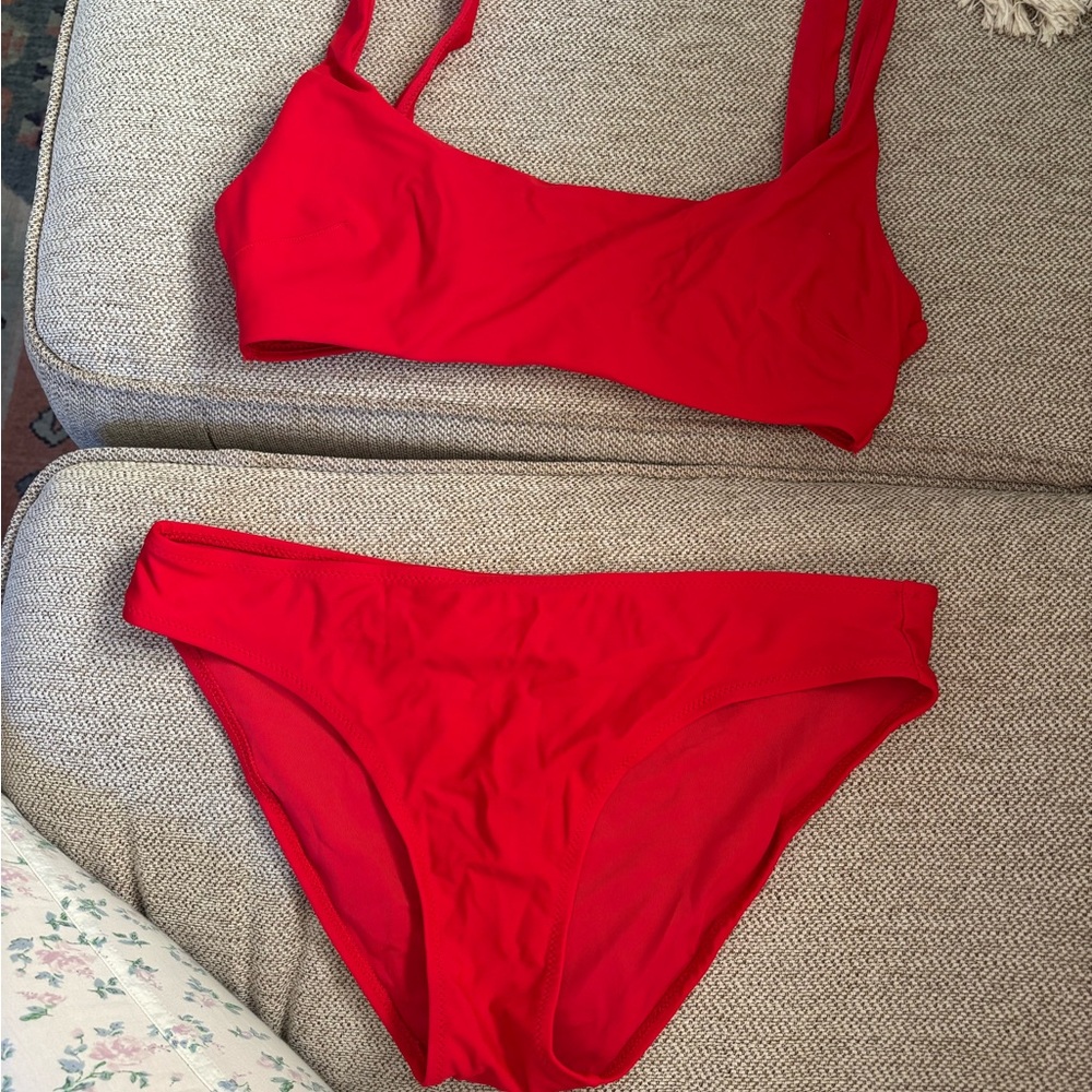 Aerie Red Two-Piece Bikini Set